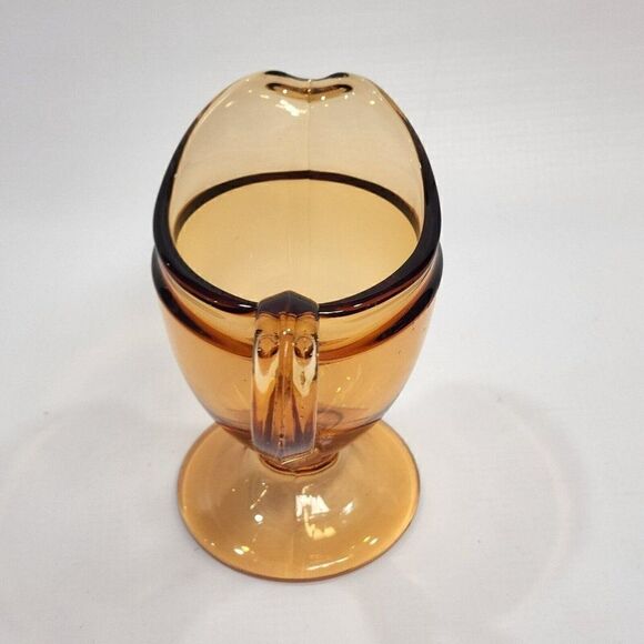 Vintage Fostoria Jamestown 5" Creamer Milk Pitcher Amber Footed VG - Picture 4 of 11